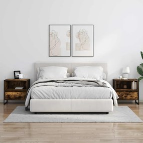 vidaXL Éjjeli asztal fiókkal Füstös tölgy 50 x 39,5 x 50 cm Faanyag