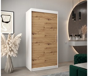 Ruhásszekrény 100 cm Toki (matt fekete + artisan tölgy). 1064791