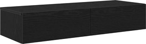vidaXL Falipolc fiókokkal fekete 100x36x19 cm műszaki fa