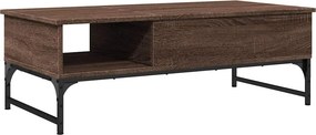 vidaXL barna tölgy színű szerelt fa és fém dohányzóasztal 100x50x35 cm