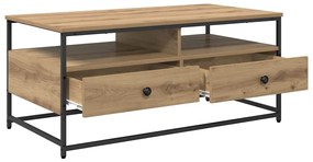 Dohányzóasztal fiókkal kézműves tölgy 100 x 51 x 45 cm Faanyag