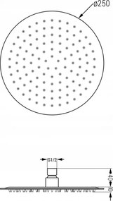 Mexen Slim esőfej 25 cm zuhanykarral 40 cm, króm, 79225211-00