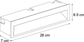 6 darabos modern, süllyesztett fali lámpa szett fekete 28cm LED-del IP65 - Mert