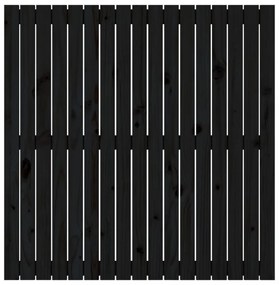 fekete tömör fenyőfa fali fejtámla 108 x 3 x 110 cm