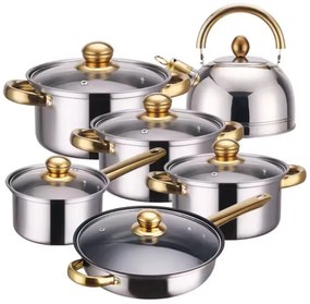 12 részes inox edénykészlet teáskannával G19