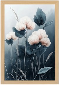 Poszter Keret Fa Természet Rét Virágok Növényzet Ombre 40x60