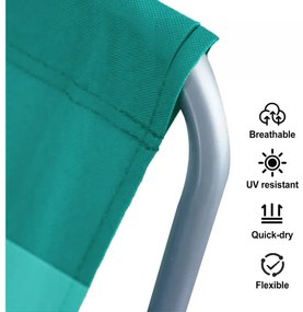 Összecsukható tengerparti napozóágy SAND, zöld csíkos