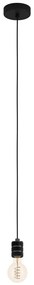 Eglo 43801 - Csillár zsinóron YORTH 1xE27/40W/230V fekete