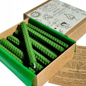 Gyertya Szett A Bőség Vonzásához Zöld Gyertyák 10X1CM 21 Db