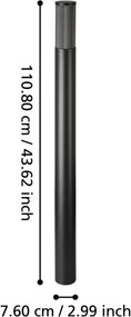 EGLO 901035 SALLE Modern Kültéri Állólámpa Fekete, Átlátszó E27, LED IP54