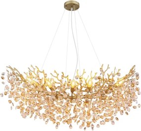 Globo 64138H3G - QUEENA kábeles csillár 10xE14/40W/230V, aranyszínű