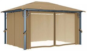 tópszínű alumíniumpavilon függönnyel 400 x 300 cm