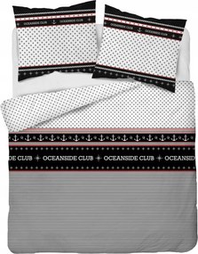 Szatén ágyneműhuzat 160x200 fehér fekete Home Satin