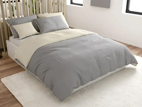 Pamut ágynemű MONOCHROMATIC krémszürke Ágyneműhuzat mérete: 70 x 90 cm | 140 x 200 cm