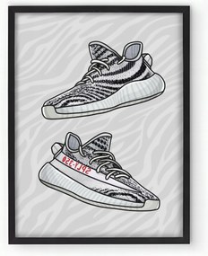 Adidas Yeezy Zebra Streetwear keretes poszter 20x30 cm Ajándék ötlet