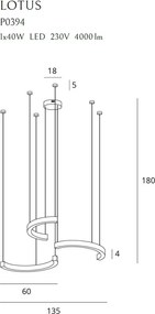 Függeszték Arany LOTUS MAXLIGHT P0394D