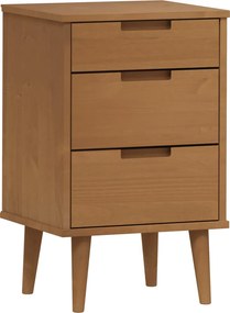 vidaXL MOLDE barna tömör fenyőfa éjjeliszekrény 40 x 35 x 65 cm