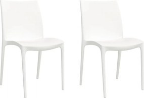 vidaXL 2 db fehér polipropilén kerti szék 50 x 46 x 80 cm