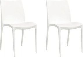 vidaXL 2 db fehér polipropilén kerti szék 50 x 46 x 80 cm