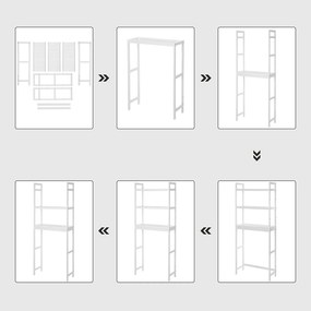 TALLO fehér fürdőszobai polc mosógép és WC fölé