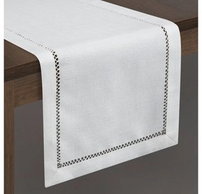 Emily azsúrozott fehér asztali futó Fehér 40x180 cm