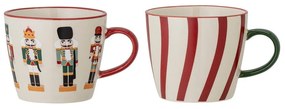 Agyagkerámia bögre szett cappucinóhoz, karácsonyi mintával, 2 db-os, 300 ml Jolly – Bloomingville