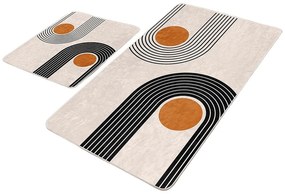 Bézs bársony fürdőszobai kilépő szett 2 db-os 60x100 cm Dot Arch – Mila Home