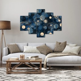Kép - Kék-arany gyűrűk (150x105 cm)