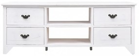 antik fehér tömör császárfa TV-szekrény 108 x 30 x 40 cm