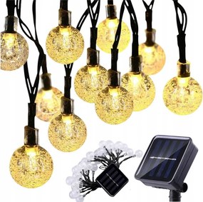 Napelemes kerti girland 11m 50 golyós dekoratív kerti lámpa izzók