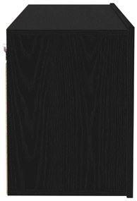 TV Fali Szekrény Fekete Tölgy 100x30x41 cm Mérnöki Fa
