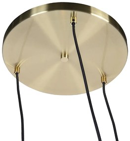 Okos függőlámpa sárgarézzel, 3 db WiFi ST64 izzóval, kék üveggel - Pallon