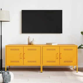 2 db mustársárga acél TV-szekrény 68 x 39 x 50,5 cm