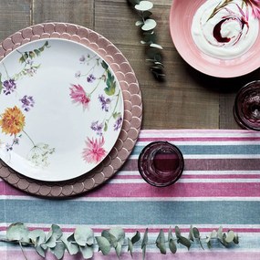 Porcelán virágos 18 részes étkészlet fehér rózsaszín Audrey