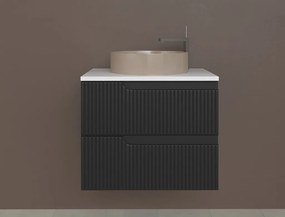 Piramida EURIDIKA fali fürdőszobabútor - mosdópult mosdó nélkül -2 fiókos - PINO FEKETE - 65 x 48 x 53 cm