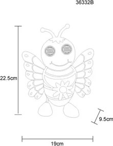 Globo 36332B Solar lámpa, fém, többszínű matt, műanyag fekete matt, kapcsolóval, AAA 300mAh 1.2V elemmel, IP44, HxSzxM: 190x95x225mm, tartozék: 104x 0.06W 3V LED, 3000K