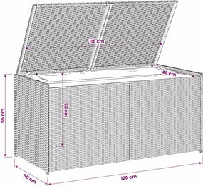 vidaXL szürke polyrattan kerti tárolóláda 283 L