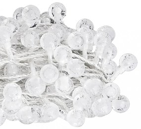 gömb alakú 8 funkciós hideg fehér tündérfényfüzér 400 LED 40 m