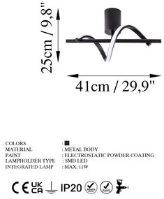 Fekete LED mennyezeti lámpa ø 7 cm Likma – Opviq lights