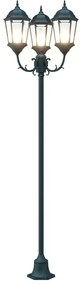 Kerti Lámpaoszlop 3-Lámpás E27 Zöld 220 cm Alumínium