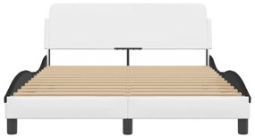 fehér és fekete műbőr ágykeret Dover 140 x 200 cm