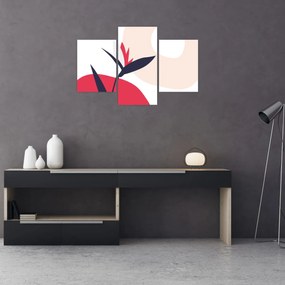 Kép - Rózsaszín virágos absztrakció N⁰1 (90x60 cm)