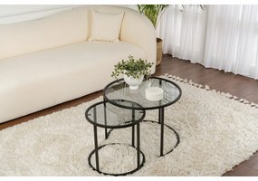 Aurum Black and Grey dohányzóasztal szett 60 cm, 2 db