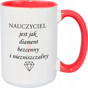 Bögre Fehér XXL Piros Belső Tanár Mint Gyémánt Tanár Wz