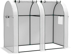 Outsunny Kerti Üvegház 1,8 m² Paradicsom Üvegház, méretek: 1,85L x 0,9W x 1,5H m, 2 csúszó cipzáras ajtó, 4 felhúzható ablak, acél, PE nagy sűrűségű 1