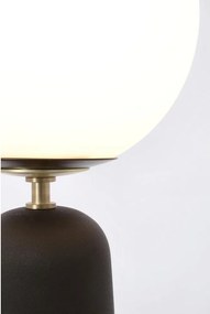 Fekete fém asztali lámpa üveg búrával (magasság 51 cm) Delphine – Bizzotto