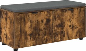 vidaXL Előtér pad Füstölt Tölgy 100 x 38 x 46 cm Műanyag Fa és Szövet