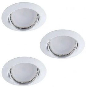 LED lámpatest , spot , szett , 3 x 4.9W , GU10 , meleg fehér , beépíthető , billenthető , kerek , fehér , KANLUX TRIBIS