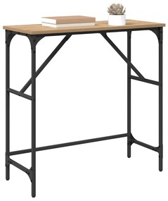 Konzolasztal kézműves tölgy 75 x 32 x 75 cm Faanyag