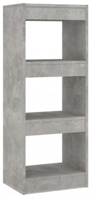 betonszürke szerelt fa könyvszekrény/térelválasztó 40x30x103 cm